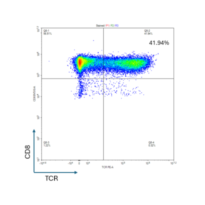 Scatter plot with CD8 and TCR axes on a white background