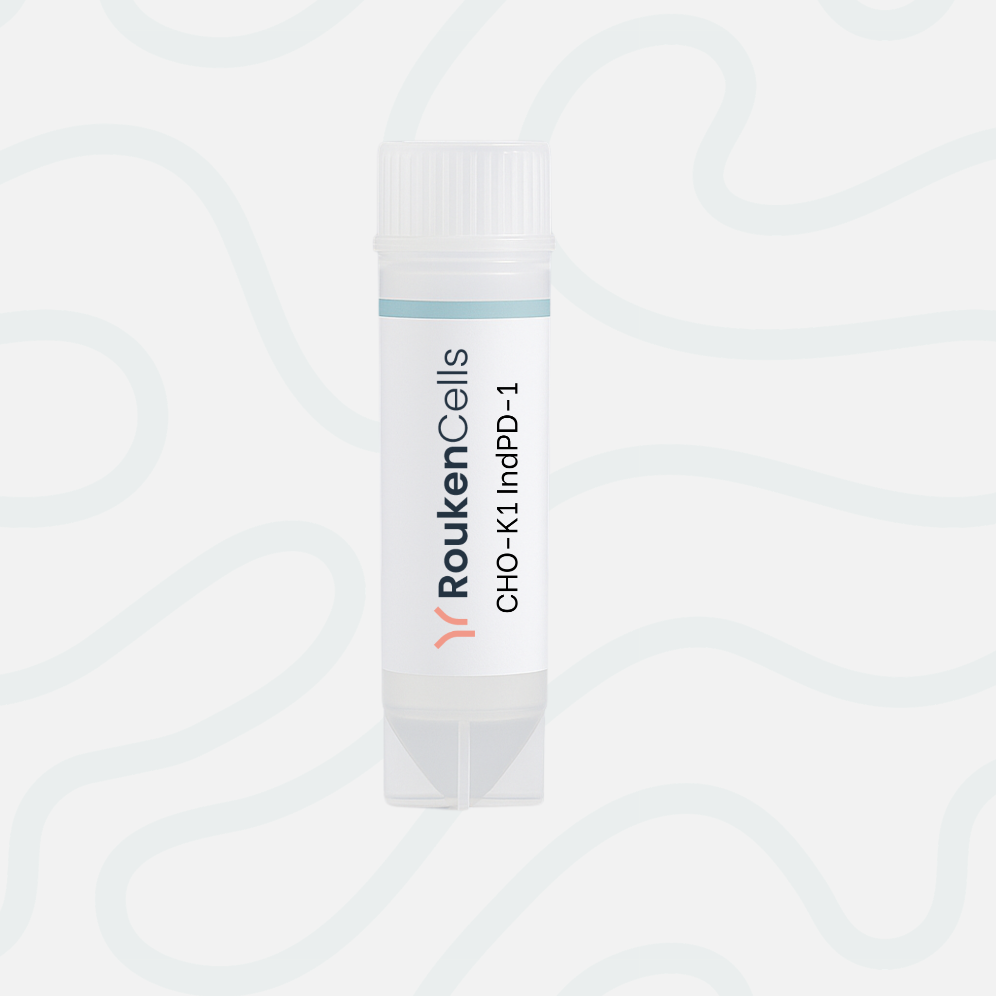 Rouken Cells vial with label on a white background