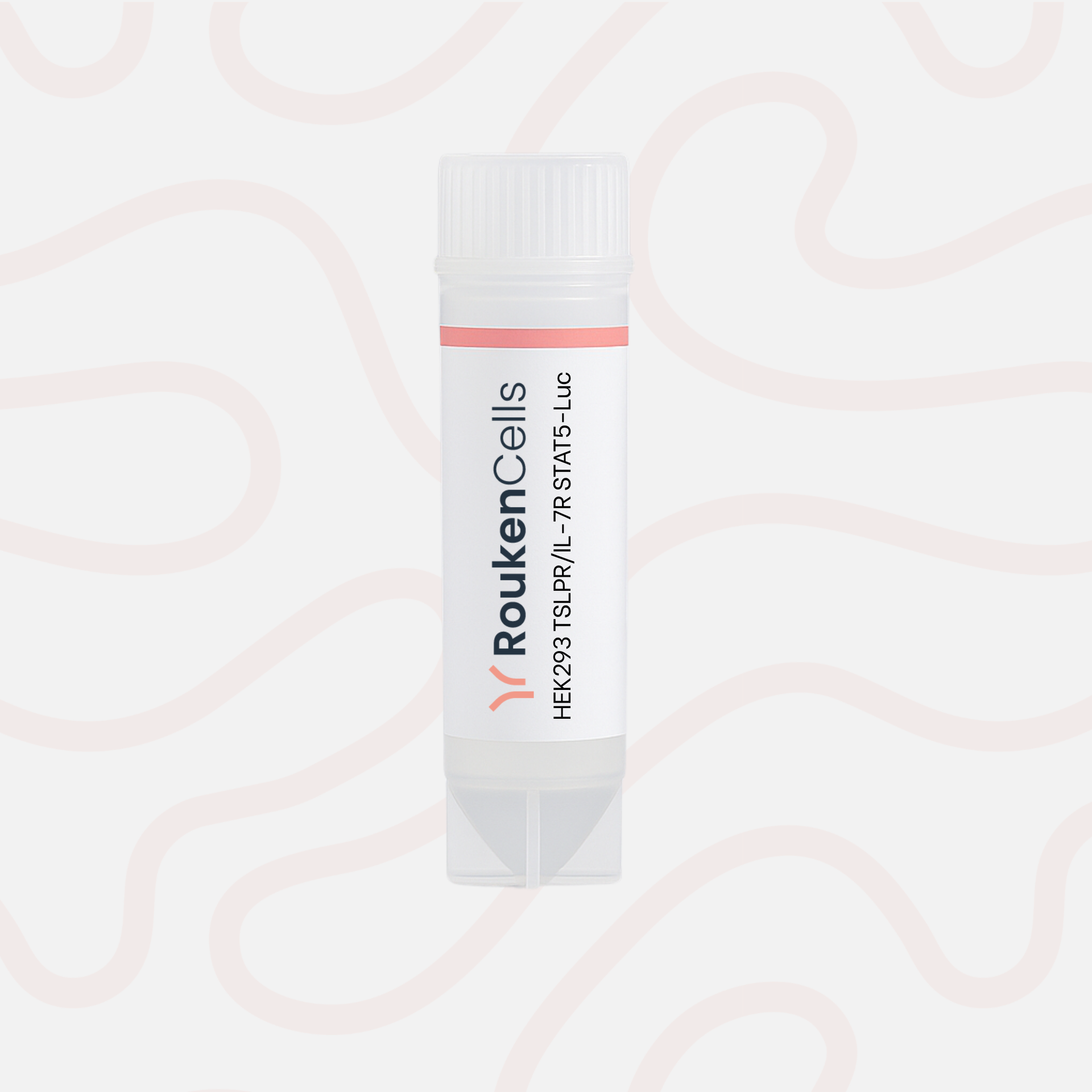 RoukenCells product packaging on a pink patterned background