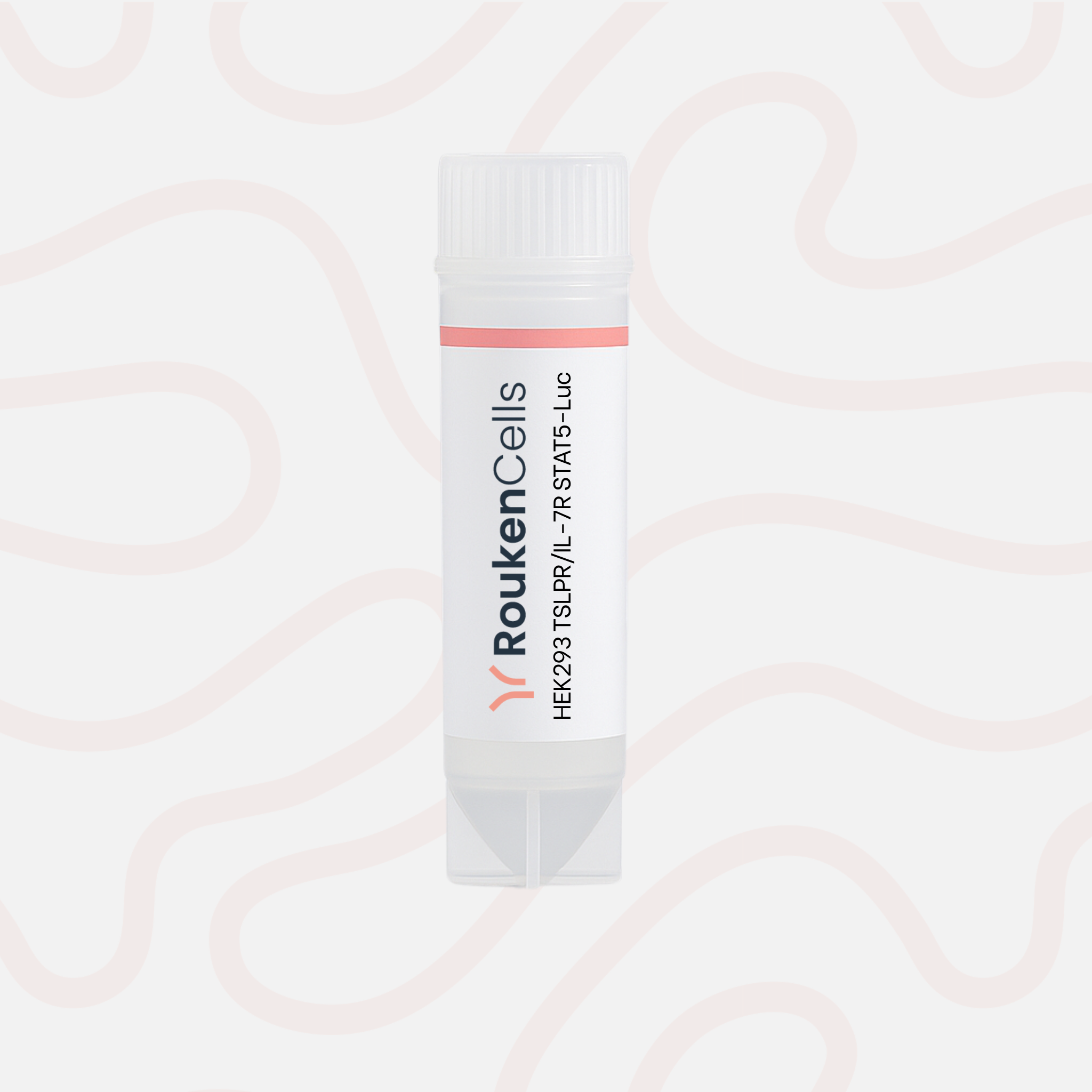 RoukenCells product packaging on a pink patterned background