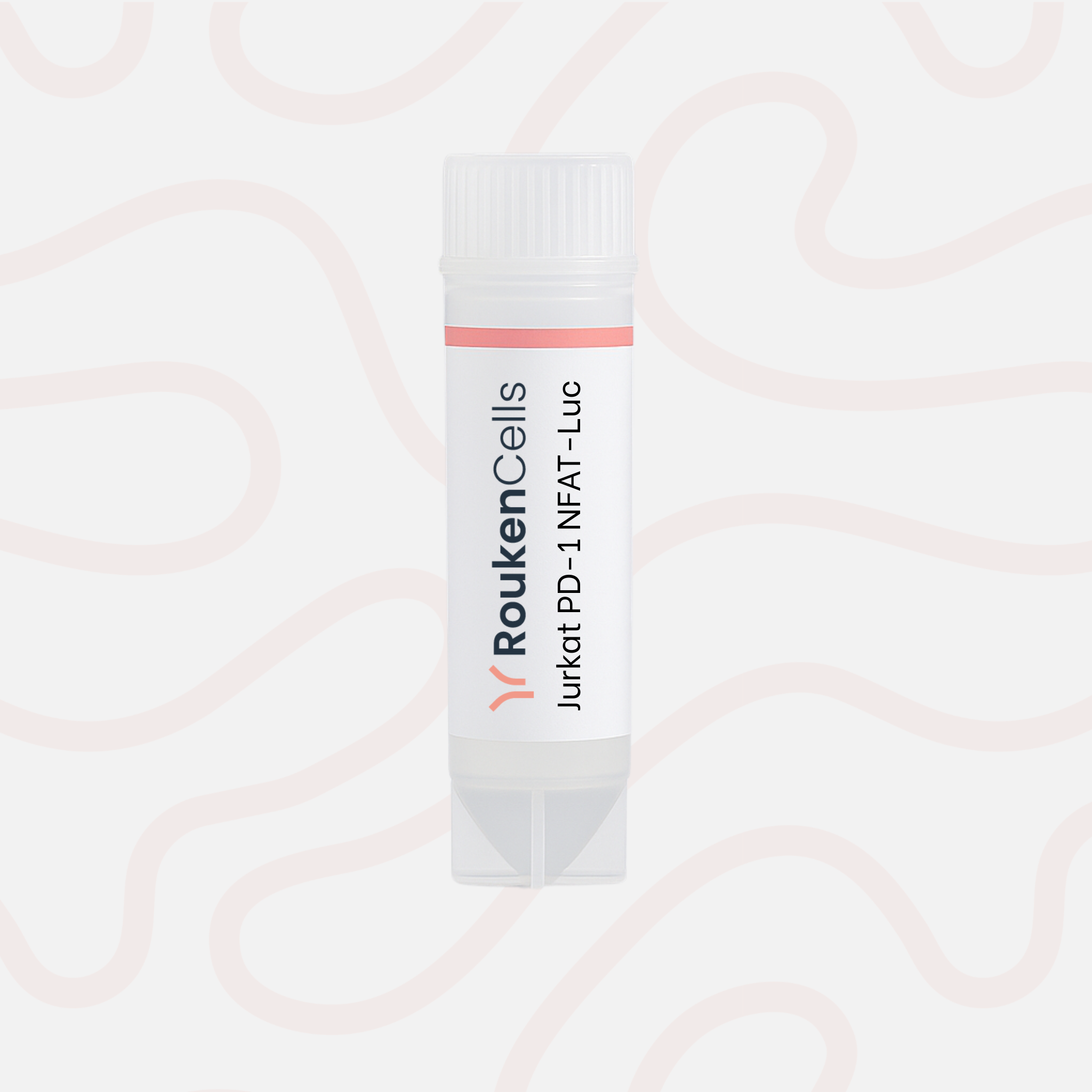 White container with text on a light pink background